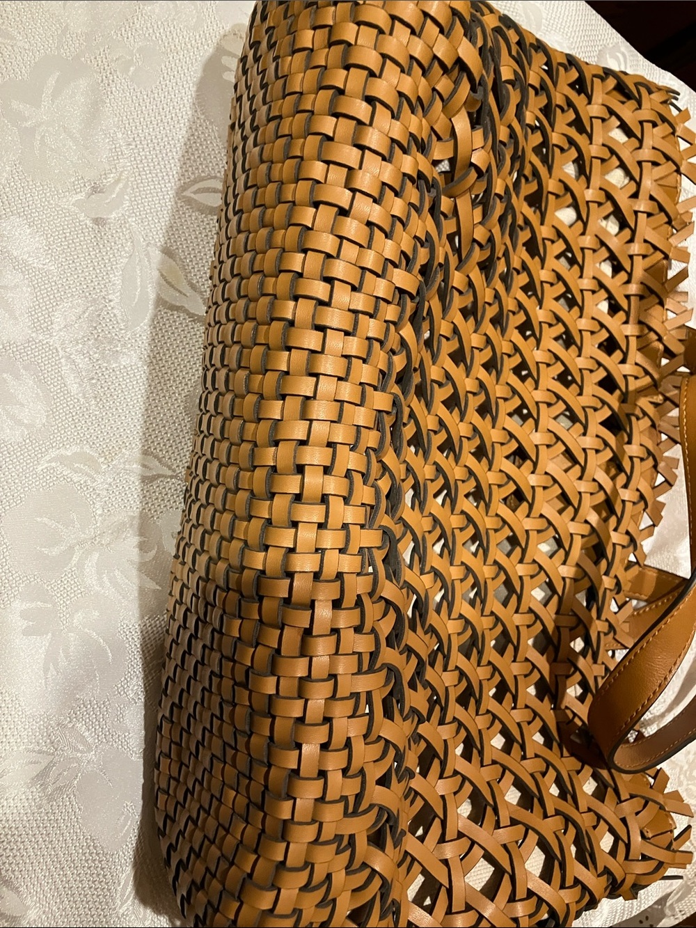 Woven Leather Tote Bag - Tan By Vince Camuto - Picture 11 of 11